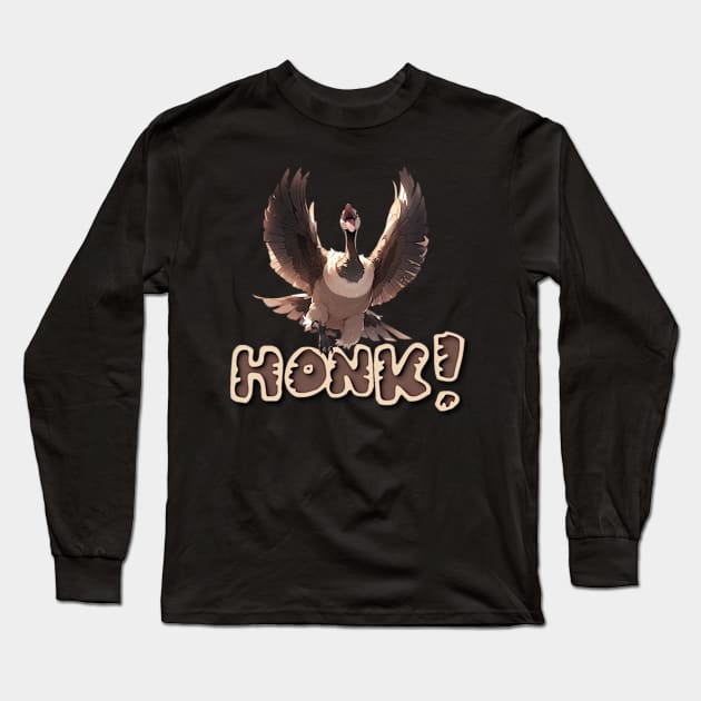 Goose Honk! Long Sleeve T-Shirt by ScarletClover